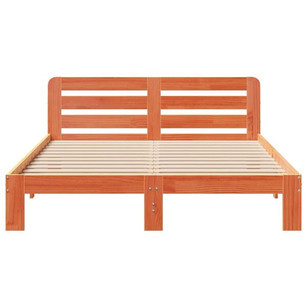 vidaXL Cadre de lit sans matelas cire marron 140x200cm bois pin massif