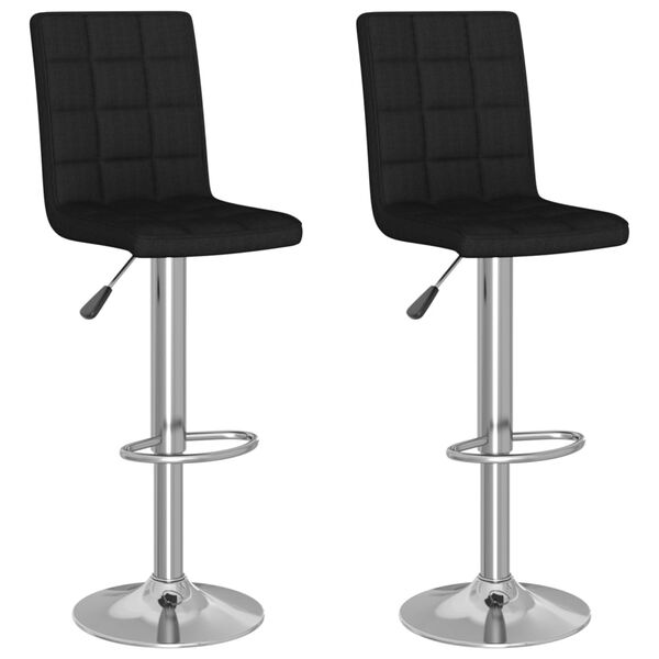 vidaXL Tabourets de bar lot de 2 noir tissu