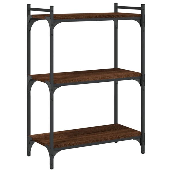 vidaXL Biblioth&egrave;que 3 niveaux ch&ecirc;ne brun 60x30x86 cm bois d'ing&eacute;nierie