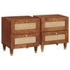vidaXL Cabinet de chevet avec tiroir 2 pcs Marron 40 x 33,5 x 46 cm