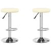 vidaXL Tabourets de bar lot de 2 cr&egrave;me similicuir