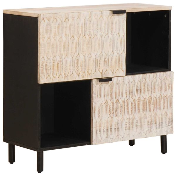 vidaXL Buffet avec stockage Finition Lavage Blanc 80 x 33 x 75 cm