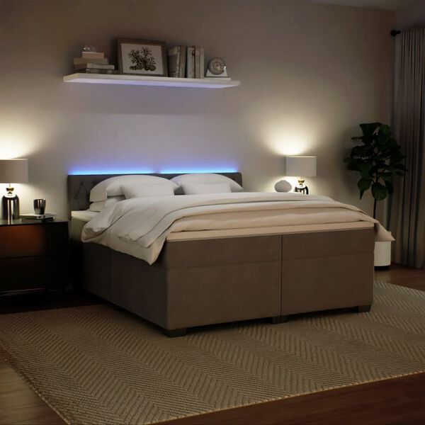vidaXL Sommier &agrave; lattes de lit et matelas Gris clair 200x200cm Velours