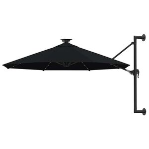 vidaXL Parasol mural de jardin avec LED 300 cm noir