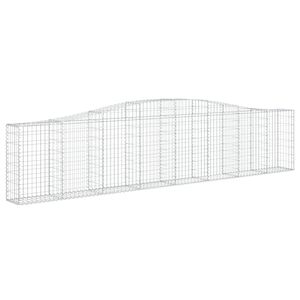 vidaXL Panier de gabions arqu&eacute; 400x30x80/100 cm Fer galvanis&eacute;