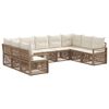 vidaXL Ensemble de canap&eacute; de jardin 9 pc Beige polyrotin