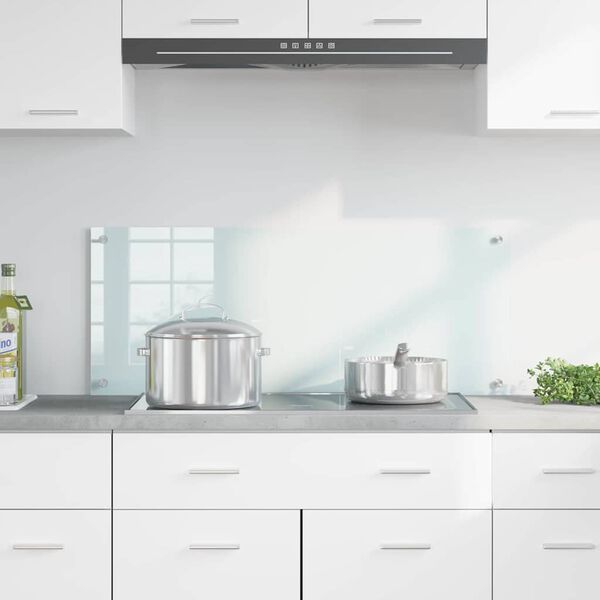 vidaXL Protection de cuisine Blanc 100 x 40 cm verre tremp&eacute;