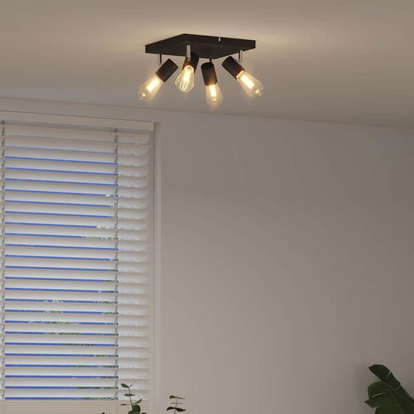 vidaXL Spot de plafond Noir 26,5 x 26 x 11,5 cm M&eacute;tal