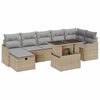 vidaXL Ensemble de canap&eacute; de jardin 8 pc Beige Poly rotin