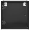 vidaXL Table de chevet avec porte en verre noir 35x37x35 cm