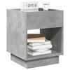 vidaXL Table de chevet avec LED infini gris b&eacute;ton 40x40x50 cm