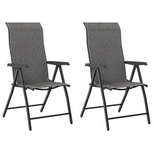 vidaXL Chaises pliables de jardin lot de 2 gris résine tressée