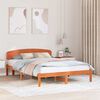 vidaXL Cadre de lit avec t&ecirc;te de lit Brun cire 160 x 200 cm Pin massif