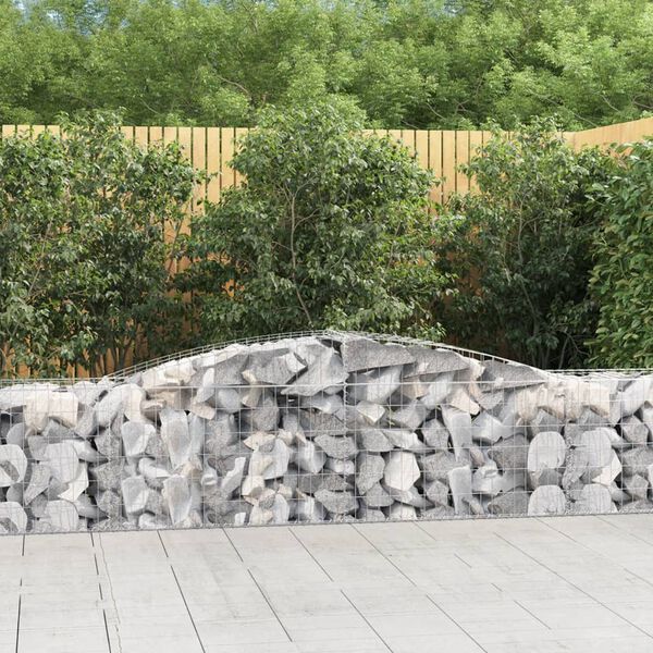 vidaXL Paniers &agrave; gabions arqu&eacute;s 9 pcs 400x50x60/80 cm Fer galvanis&eacute;