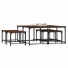 vidaXL Tables basses gigognes 5 pcs ch&ecirc;ne fum&eacute; bois d'ing&eacute;nierie