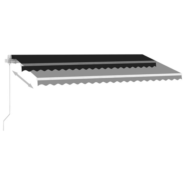 vidaXL Auvent manuel r&eacute;tractable sur pied 400x300 cm Anthracite