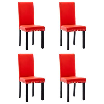 vidaXL Chaises de salle à manger 4 pcs Rouge PVC
