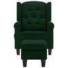 vidaXL Fauteuil de massage avec repose-pied vert fonc&eacute; tissu