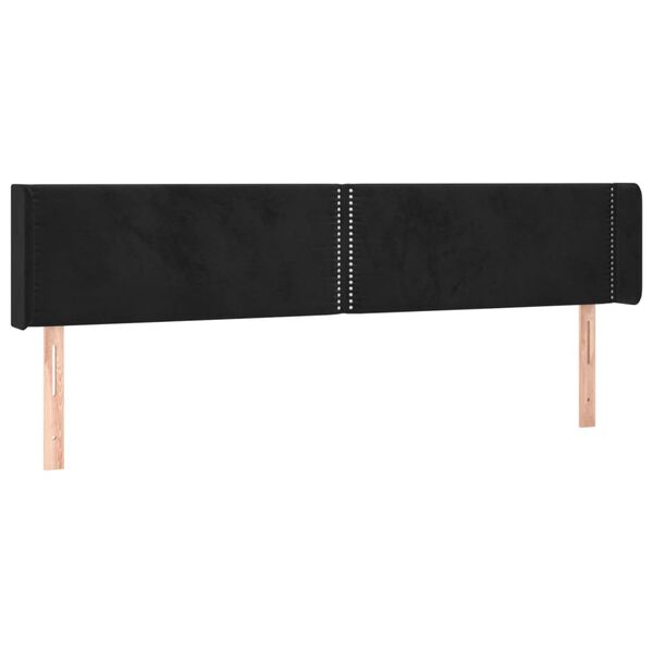 vidaXL T&ecirc;te de lit &agrave; LED Noir 203x16x78/88 cm Velours