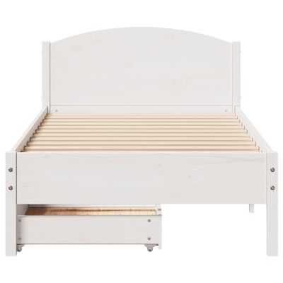 vidaXL Cadre de lit sans matelas blanc 90x200 cm bois de pin massif