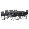 vidaXL Ensemble de salle &agrave; manger pour jardin 9 pcs Noir polyrotin