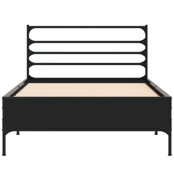 vidaXL Cadre de lit sans matelas noir 100x200 cm