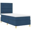 vidaXL Lit &agrave; ressort LED avec matelas Bleu 90 x 190 cm tissu