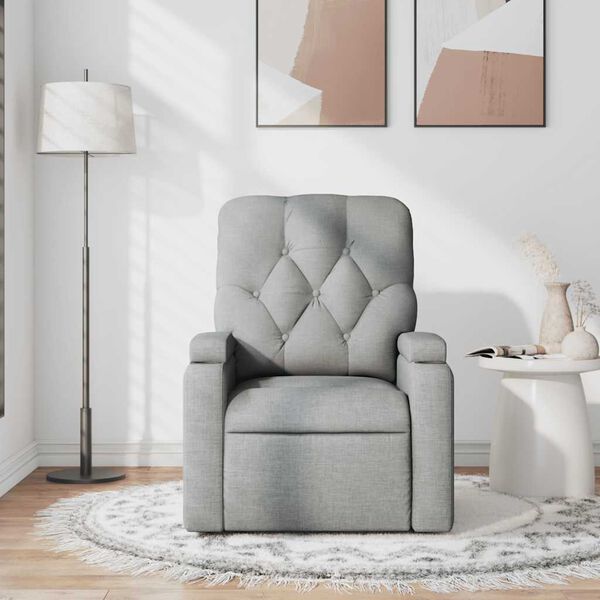 vidaXL Fauteuil de massage inclinable Gris clair Tissu