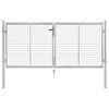 vidaXL Portail de jardin en acier galvanis&eacute; 306x100 cm argent&eacute;