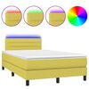 vidaXL Sommier &agrave; lattes de lit avec matelas LED Vert 120x200 cm Tissu