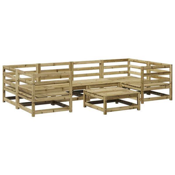 vidaXL Salon de jardin 7 pcs bois de pin impr&eacute;gn&eacute;