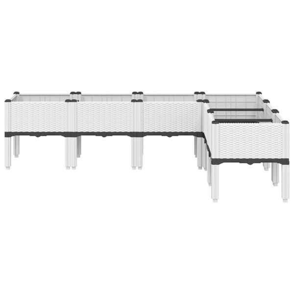 vidaXL Jardini&egrave;re avec pieds blanc 160x120x42 cm PP