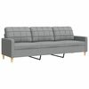 vidaXL Ensemble de canap&eacute;s 3 pcs avec repose-pied gris clair tissu