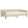 vidaXL Lit de jour avec matelas cr&egrave;me 100x200 cm tissu