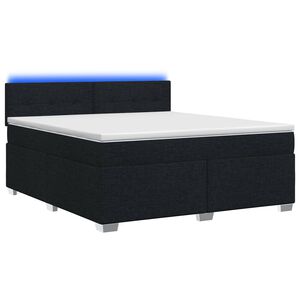vidaXL Lit de box spring avec matelas et LED Noir 140 x 200 cm Tissu
