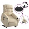 vidaXL Fauteuil inclinable de massage &eacute;lectrique Cr&egrave;me Tissu
