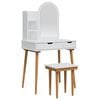 vidaXL Ensemble de Coiffeuse FAUSKE 4 pc Blanc 76 x 50 x 143 cm