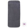 vidaXL Serviettes de plage 6 pcs anthracite 60x135 cm tissu 400 GSM
