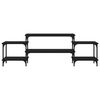 vidaXL Meuble TV noir 157x35x52 cm bois d'ing&eacute;nierie