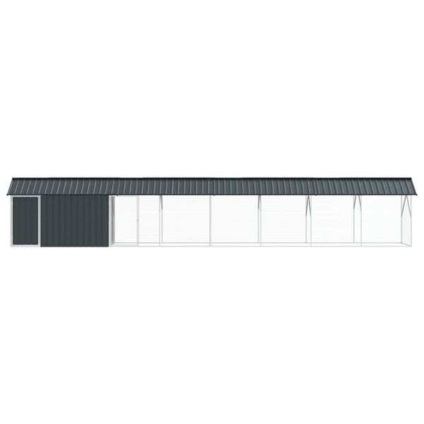 vidaXL Cage pour oiseaux Anthracite 844 x 103 x 142 cm Acier galvanis&eacute;
