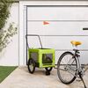 vidaXL Remorque de v&eacute;lo pour animaux de compagnie vert et noir