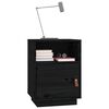 vidaXL Tables de chevet 2 pcs Noir 40x34x55 cm Bois de pin massif