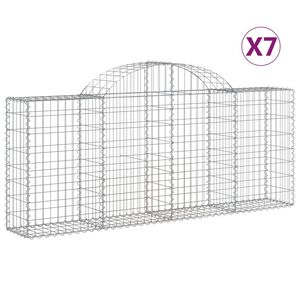 vidaXL Paniers &agrave; gabions arqu&eacute;s 7 pcs 200x30x80/100 cm Fer galvanis&eacute;
