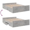 vidaXL Cadre de lit avec tiroirs sans matelas gris b&eacute;ton 120x190 cm