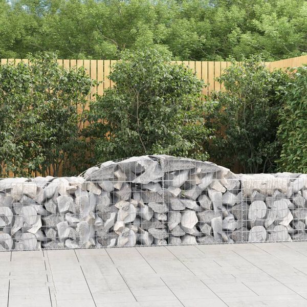 vidaXL Paniers &agrave; gabions arqu&eacute;s 2 pcs 300x50x60/80 cm fer galvanis&eacute;