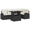 vidaXL Ensemble de canap&eacute; de jardin 6 pc 5-Nombre de places Noir