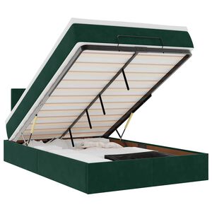 vidaXL Cadre de lit ottoman avec matelas vert fonc&eacute; 120x200 cm velours