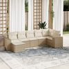 vidaXL Salon de jardin avec coussins 7 pcs beige r&eacute;sine tress&eacute;e