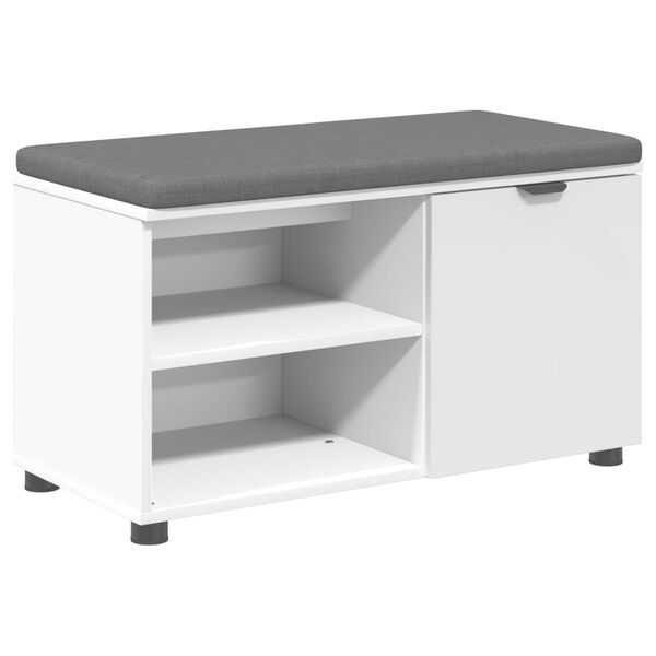 vidaXL Banc d'entr&eacute;e avec coussin Uni Blanc 80 x 38 x 46 cm