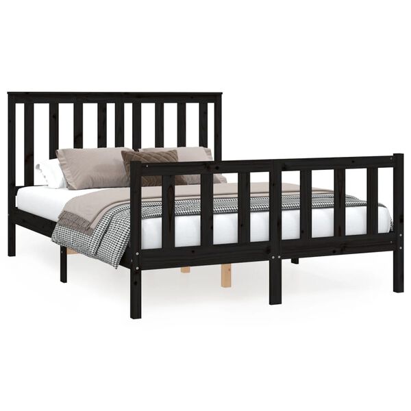 vidaXL Cadre de lit sans matelas noir 120x200 cm bois de pin massif